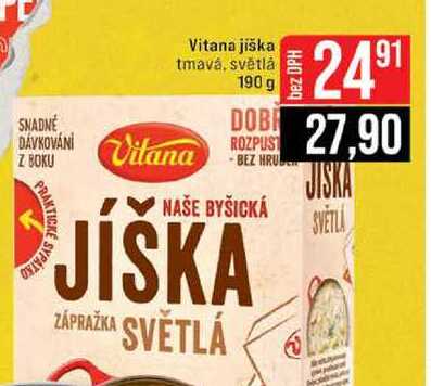 Vitana jiška tmavá, světlá 190 g 