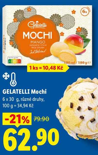 GELATELLI Mochi, 6 x 30 g