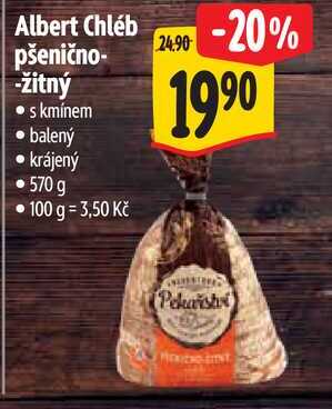 Albert Chléb pšenično-žitný, 570 g