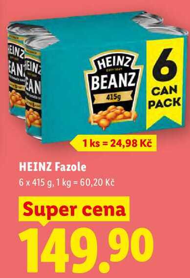 HEINZ Fazole, 6x 415 g 