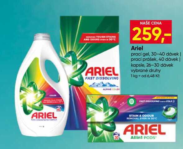 Ariel prací gel, 30-40 dávek 