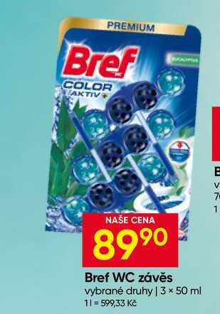 Bref WC závěs vybrané druhy 3× 50 ml