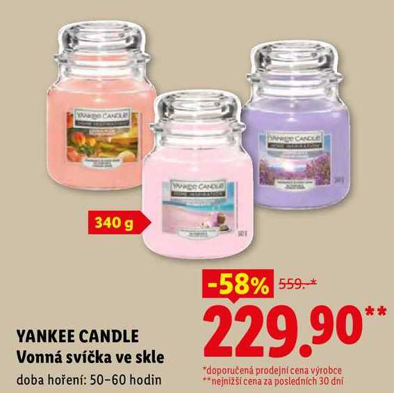 YANKEE CANDLE Vonná svíčka ve skle 