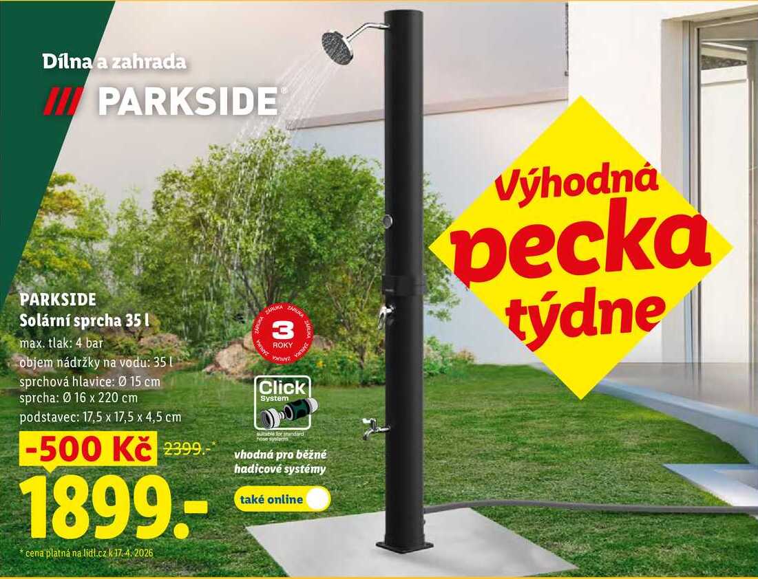 PARKSIDE Solární sprcha 35l 