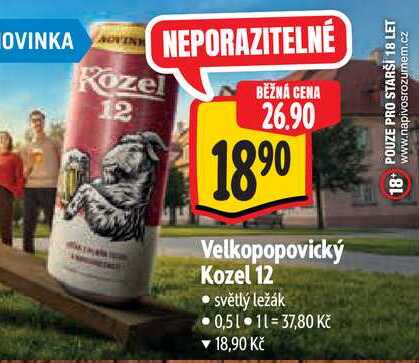 Velkopopovický Kozel 12, 0,5 l