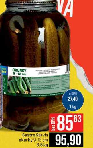 Gastro Servis okurky 9-12 cm 3.5 kg 