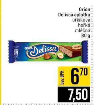 Orion Delissa oplatka oříšková hořká mléčná 30 g