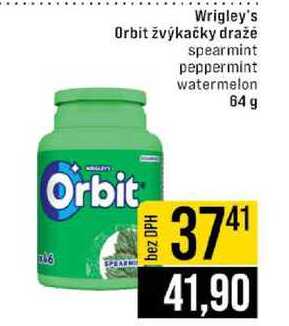 Wrigley's Orbit žvýkačky draže spearmint peppermint watermelon 64 g 