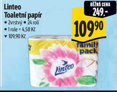 Linteo Toaletní papír, 24 rolí 
