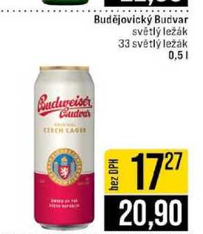 Budějovický Budvar světlý ležák 33 světlý ležák 0,5l
