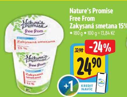Nature's Promise Free From Zakysaná smetana 15%, 180 g  