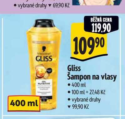  Gliss Šampon na vlasy 400 ml  