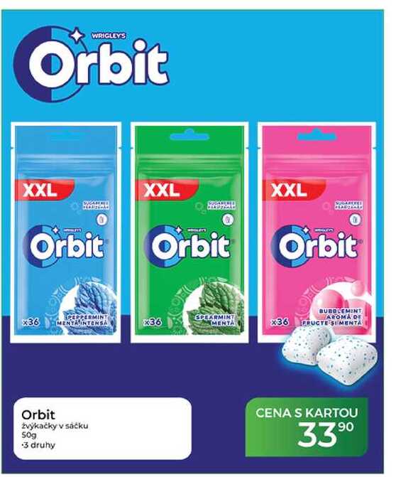 Orbit žvýkačky v sáčku 50 g