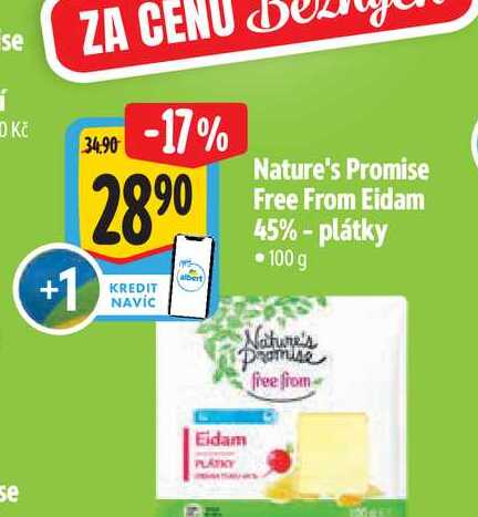  Nature's Promise Free From Eidam 45% plátky 100 g  