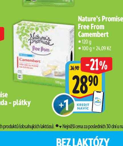 Nature's Promise free from Camembert 120 g