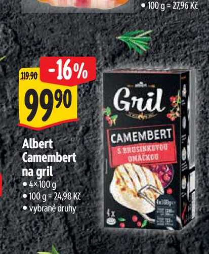  Albert Camembert na gril 4x100 g  