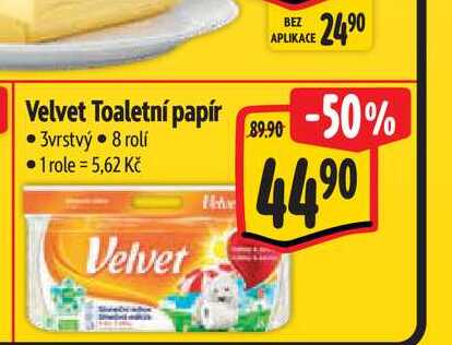 Velvet Toaletní papír 3vrstvý 8 rolí   