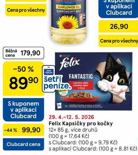 Felix Kapsičky pro kočky, 12× 85 g, více druhů 