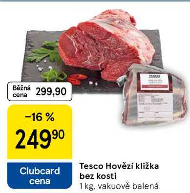 Tesco Hovězí kližka bez kosti, 1 kg 