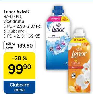 Lenor Aviváž, 47-59 PD, více druhů 