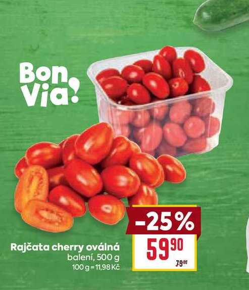 Rajčata cherry oválná balení, 500 g  