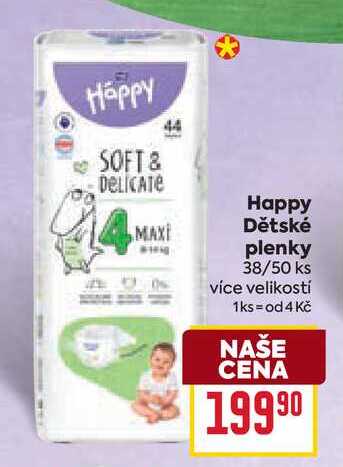 Happy Dětské plenky 38/50 ks více velikostí   