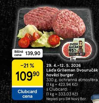 Lád'a Grileman Dvouručák hovězí burger, 330 g