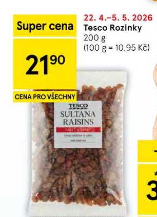Tesco Rozinky, 200 g