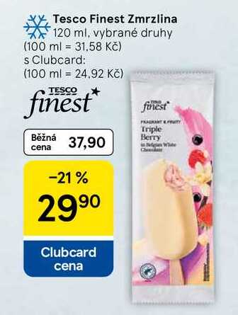 Tesco Finest Zmrzlina, 120 ml, vybrané druhy 