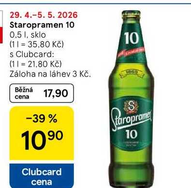 Staropramen 10, 0.5 l, sklo  
