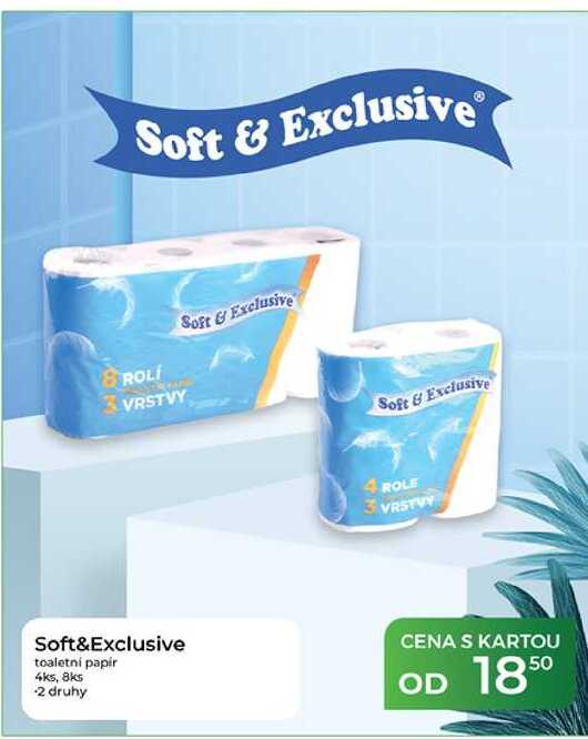 Soft&Exclusive toaletní papír 4ks, 8ks  