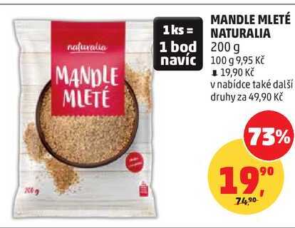 MANDLE MLETÉ NATURALIA, 200 g 
