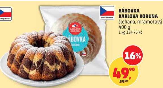 BÁBOVKA KARLOVA KORUNA šlehaná, mramorová, 400 g