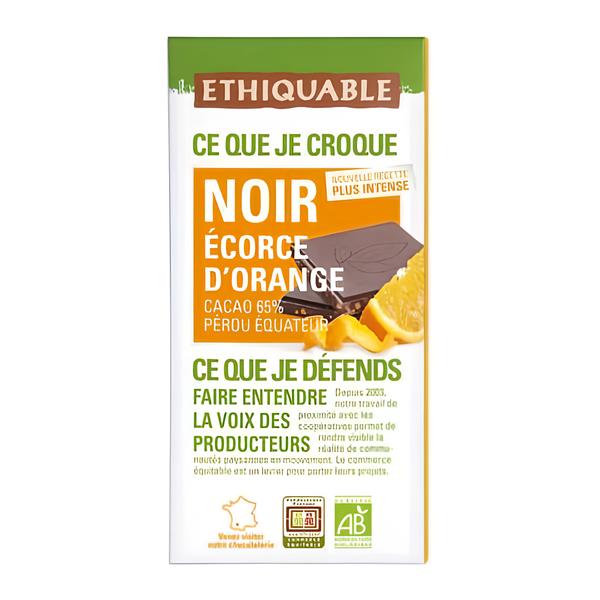 Ethiquable BIO Hořká čokoláda s kandovaným pomerančem