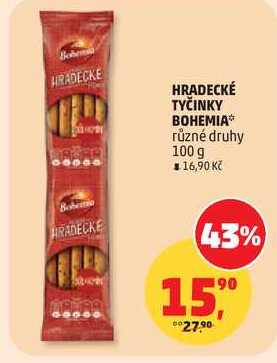 HRADECKÉ TYČINKY BOHEMIA různé druhy, 100 g 