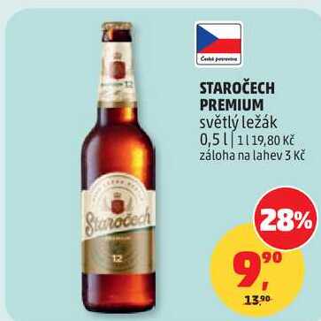 STAROČECH PREMIUM světlý ležák, 0,5 l