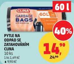 PYTLE NA ODPAD SE ZATAHOVÁNÍM CLINA, 10 ks 