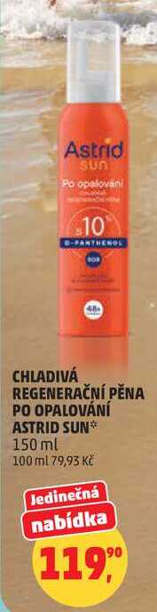 CHLADIVÁ REGENERAČNÍ PĚNA PO OPALOVÁNÍ ASTRID SUN, 150 ml 