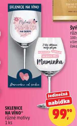 SKLENICE NA VÍNO různé motivy, 1 ks  