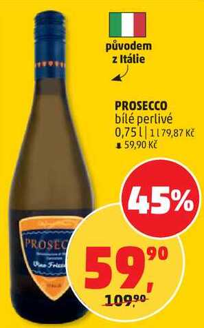 PROSECCO bílé perlivé, 0,75 l