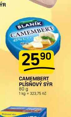 CAMEMBERT PLÍSŇOVÝ SÝR 80 g 