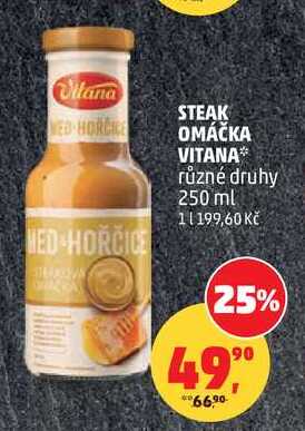 STEAK OMÁČKA VITANA různé druhy, 250 ml 