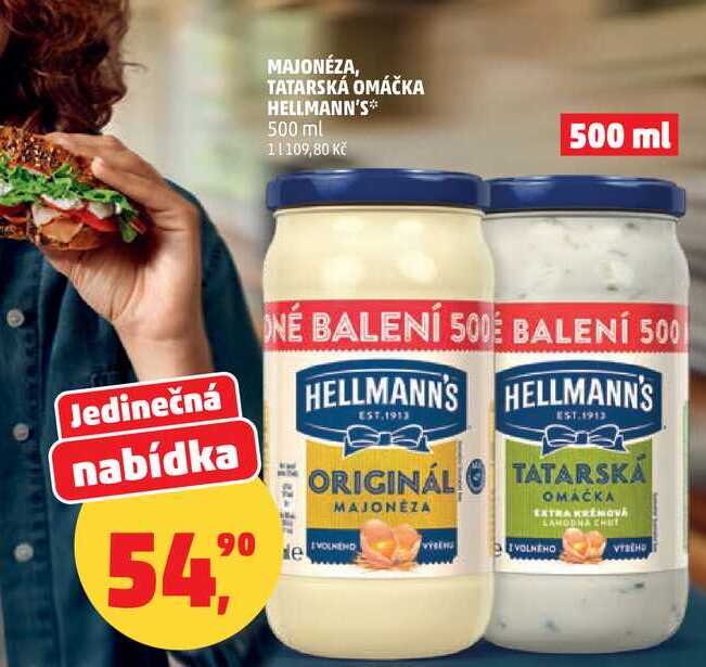 MAJONÉZA, TATARSKÁ OMÁČKA HELLMANN'S, 500 ml  