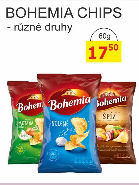 BOHEMIA CHIPS - různé druhy 60g 