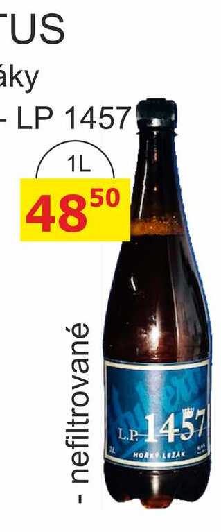 Pivovar Kácov Hubertus Pivo světlý ležák 1L nefiltrovaný