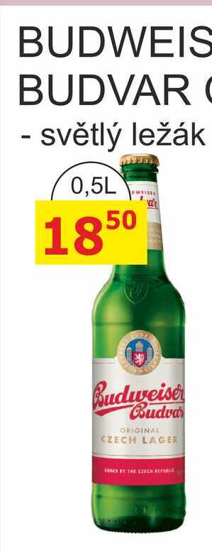 Budweiser Budvar Světlý ležák 0,5l