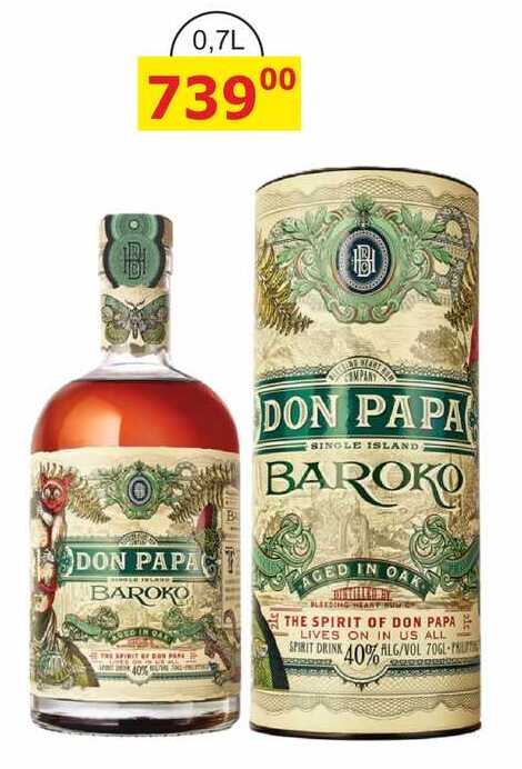 Don Papa Baroko 0,7l 40% Tuba
