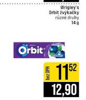 Wrigley's Orbit žvýkačky různé druhy 14 g