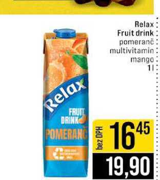 Relax Fruit drink pomeranč multivitamin mango 1l