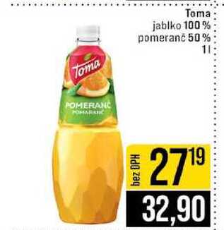 Toma jablko 100% pomeranč 50% 1l